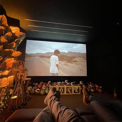 Private screening celebration setup